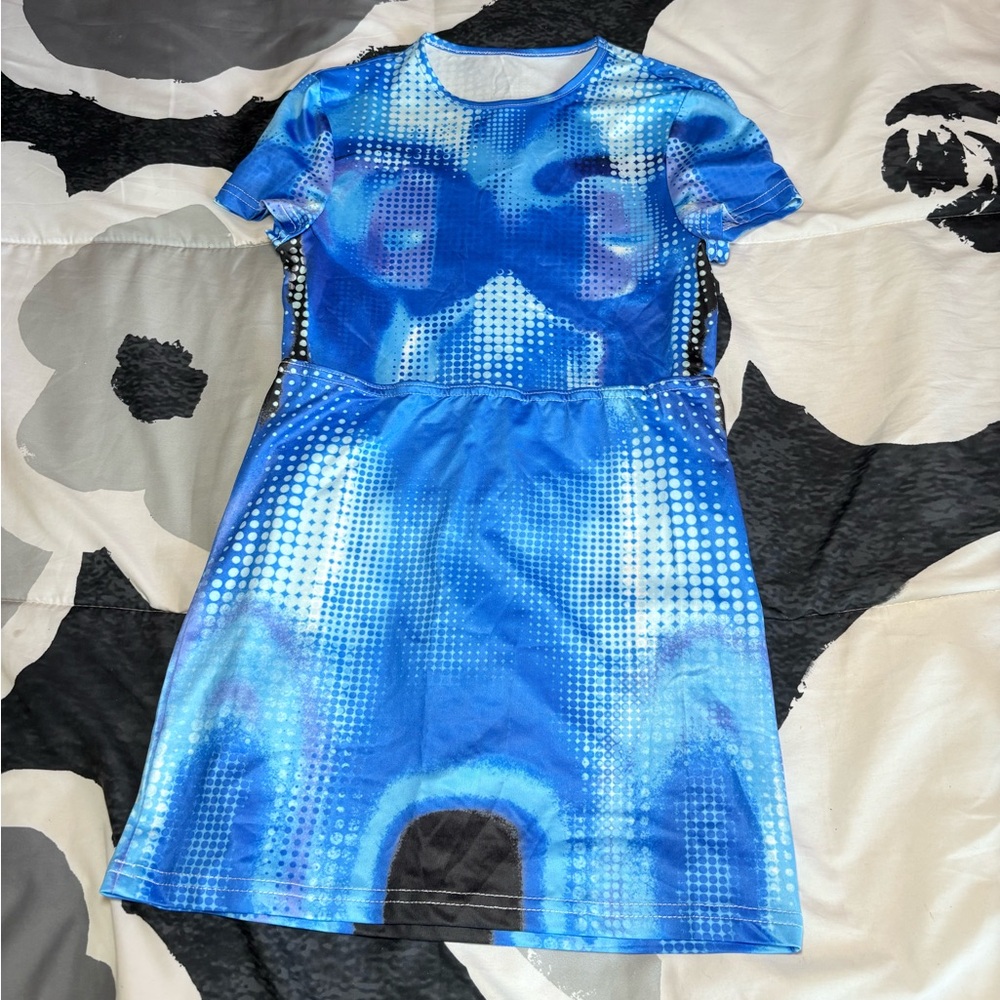 Vibrant Blue Graphic Dress